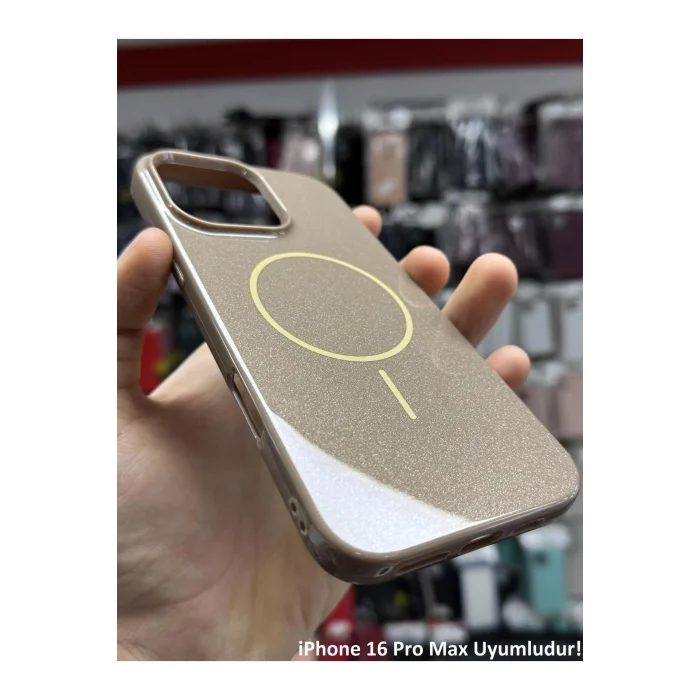 İphone 16 Pro Max Uyumlu Premium Özel Seri Magsafe Think Kılıf Bronz