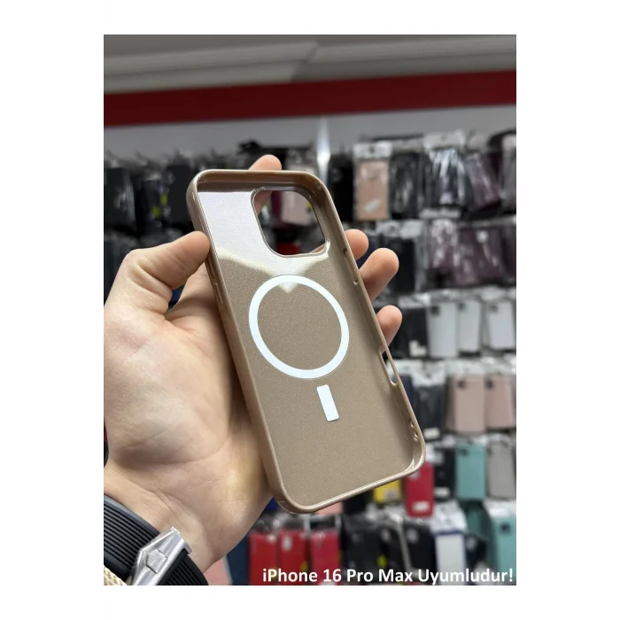 İphone 16 Pro Max Uyumlu Premium Özel Seri Magsafe Think Kılıf Bronz