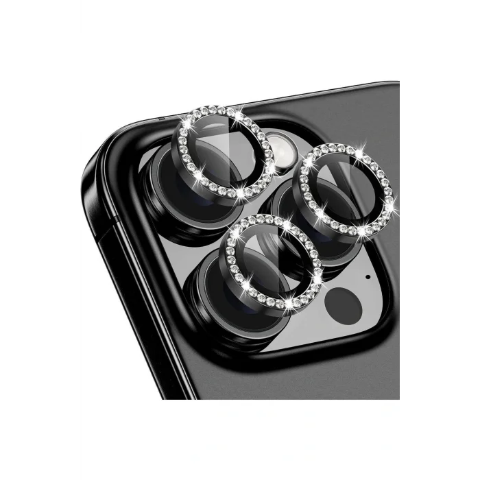 İphone 16 Pro Max & 16 Pro Uyumlu Taşlı Kamera Koruyucu Premium Görünüm ve Kalite Netliği Ko