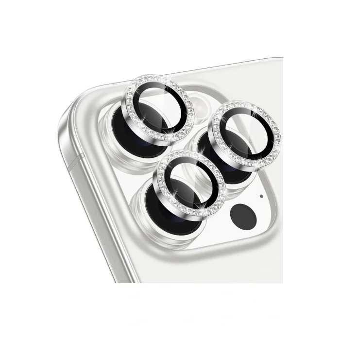 İphone 16 Pro Max & 16 Pro Uyumlu Taşlı Kamera Koruyucu Premium Görünüm ve Kalite Netliği Ko