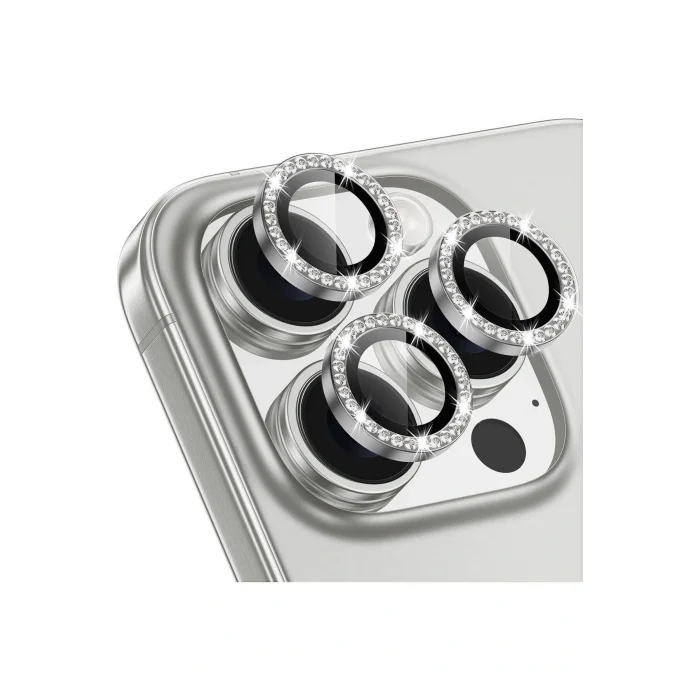 İphone 16 Pro Max & 16 Pro Uyumlu Taşlı Kamera Koruyucu Premium Görünüm ve Kalite Netliği Ko