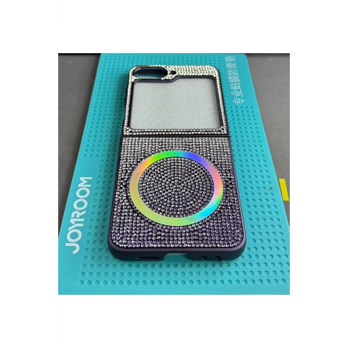 Galaxy Z Flip 5 İle Uyumlu MagSafe Diamont Serisi Kılıf