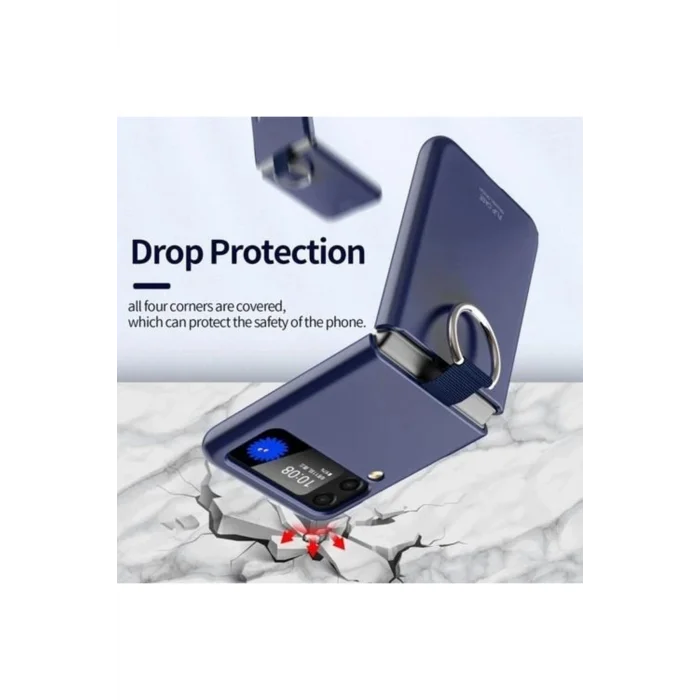 Samsung Z Flip 4 Yüzüklü Standlı Mat Kılıf