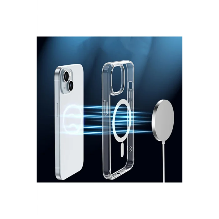 İphone 15 Magsafe Sert Şeffaf Kapak