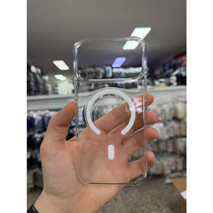 İphone 17 Pro Max ile Uyumlu Magsafe Özellikli Kristal Netlik Sararmaz PC Clear Case