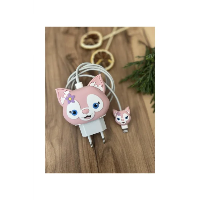 Şarj Aleti Adaptör Ve Kablo Koruyucu Figürlü