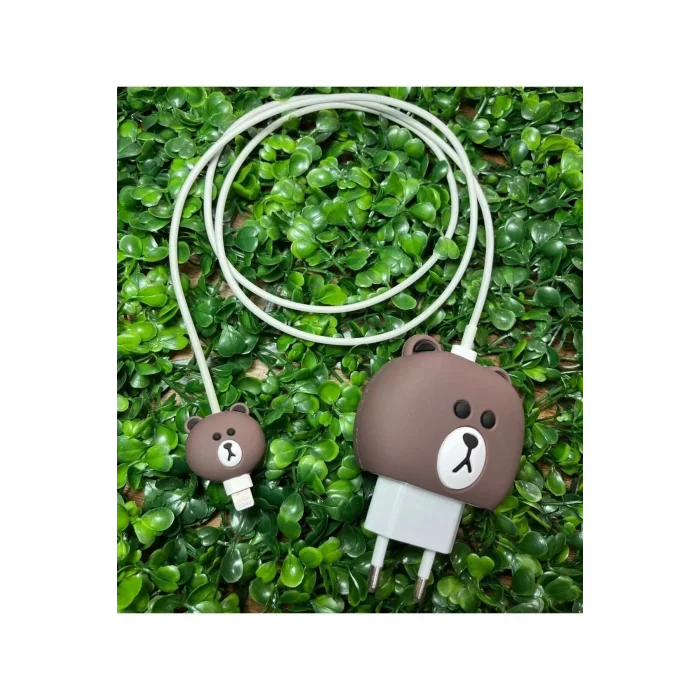 Şarj Aleti Adaptör Ve Kablo Koruyucu Figürlü