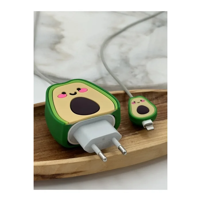 Şarj Aleti Adaptör Ve Kablo Koruyucu Figürlü