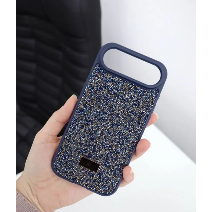 İphone 17 Air İle Uyumlu İnce Parlak Taşlı Premium Sw Telefon Kılıfı