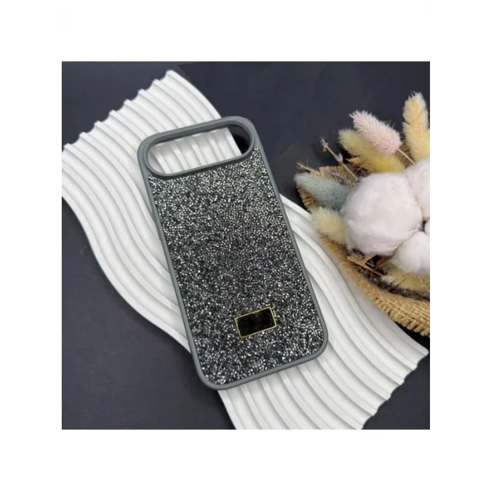 İphone 17 Air İle Uyumlu İnce Parlak Taşlı Premium Sw Telefon Kılıfı
