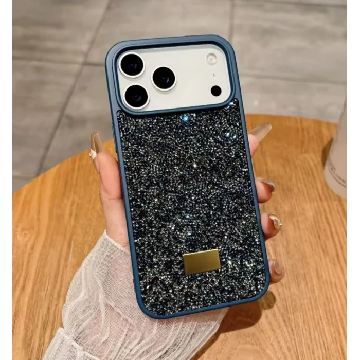 İphone 17  Pro İle Uyumlu İnce Parlak Taşlı Premium Sw Telefon Kılıfı