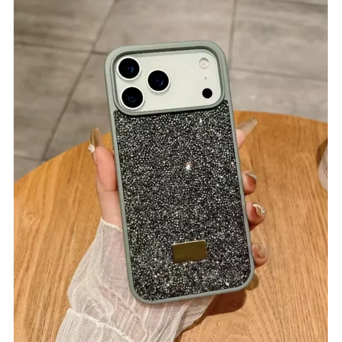 İphone 17  Pro İle Uyumlu İnce Parlak Taşlı Premium Sw Telefon Kılıfı