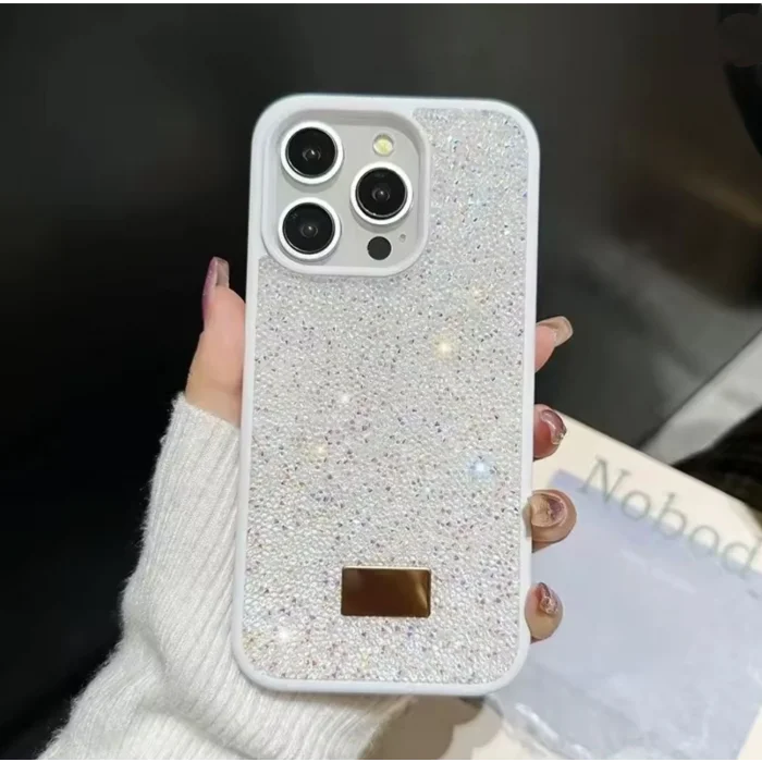 İphone 16 Pro Max İle Uyumlu İnce Parlak Taşlı Premium Sw Telefon Kılıfı