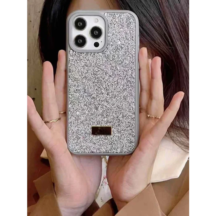 İphone 16 Pro Max İle Uyumlu İnce Parlak Taşlı Premium Sw Telefon Kılıfı