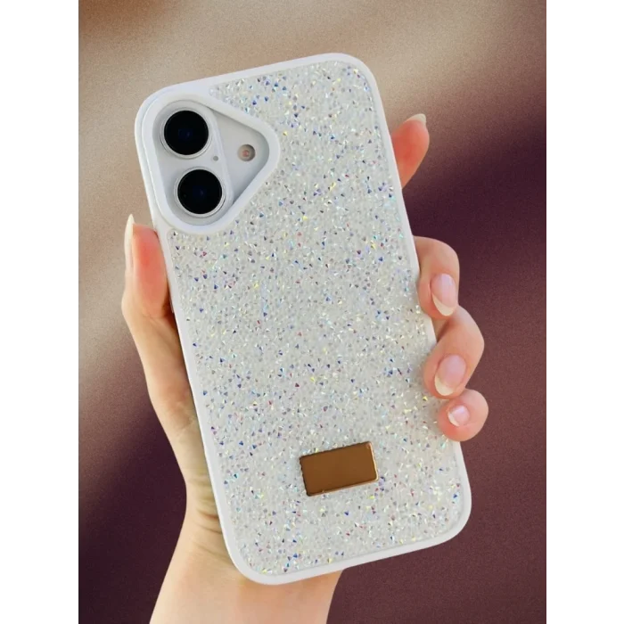 İphone 17 İle Uyumlu İnce Parlak Taşlı Premium Sw Telefon Kılıfı