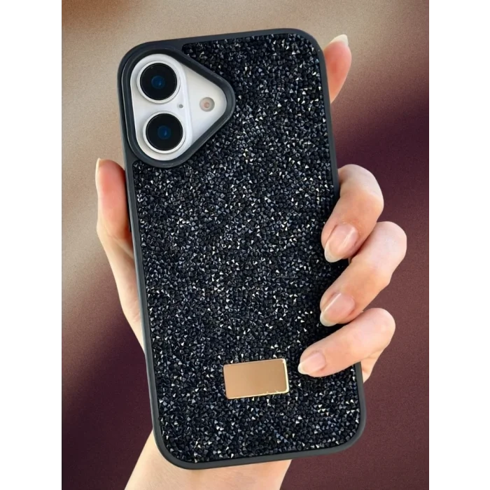 İphone 17 İle Uyumlu İnce Parlak Taşlı Premium Sw Telefon Kılıfı