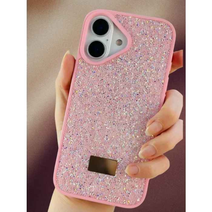 İphone 17 İle Uyumlu İnce Parlak Taşlı Premium Sw Telefon Kılıfı