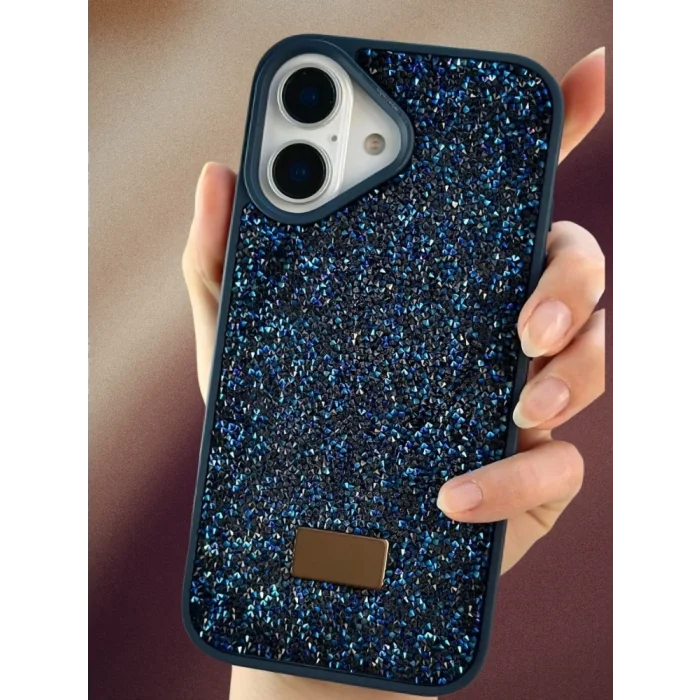 İphone 17 İle Uyumlu İnce Parlak Taşlı Premium Sw Telefon Kılıfı