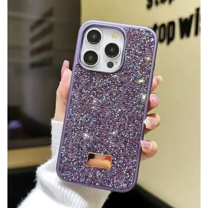 İphone 16 Pro  İle Uyumlu İnce Parlak Taşlı Premium Sw Telefon Kılıfı