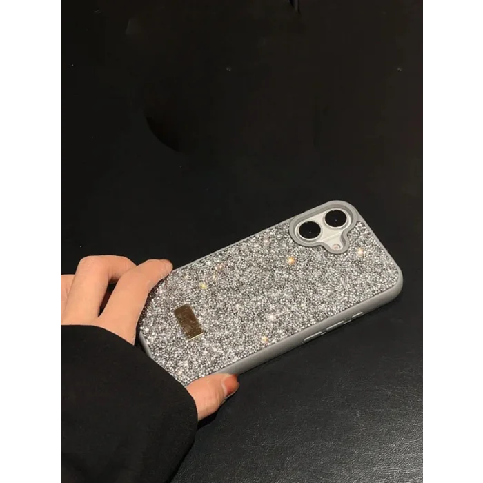 İphone 16 İle Uyumlu İnce Parlak Taşlı Premium Sw Telefon Kılıfı