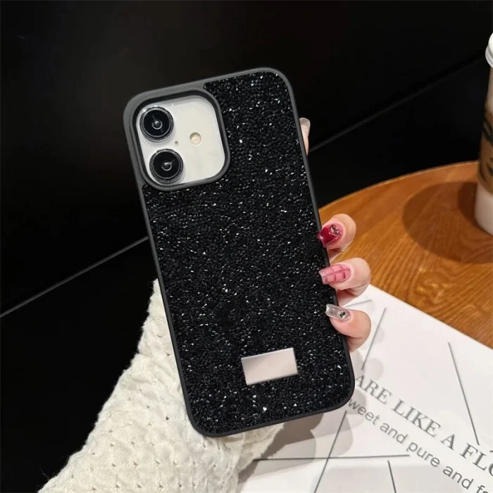 İphone 12 İle Uyumlu İnce Parlak Taşlı Premium Sw Telefon Kılıfı