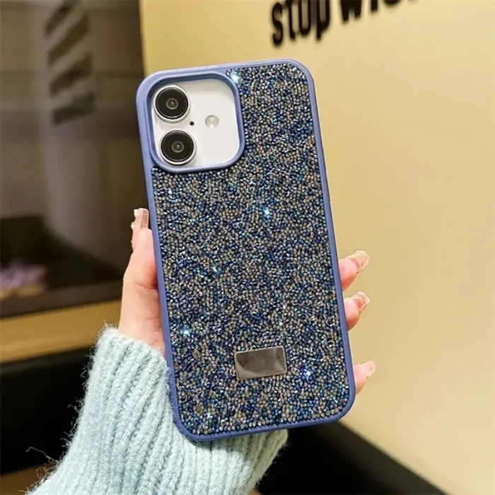İphone 12 İle Uyumlu İnce Parlak Taşlı Premium Sw Telefon Kılıfı
