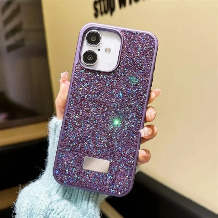 İphone 12 İle Uyumlu İnce Parlak Taşlı Premium Sw Telefon Kılıfı