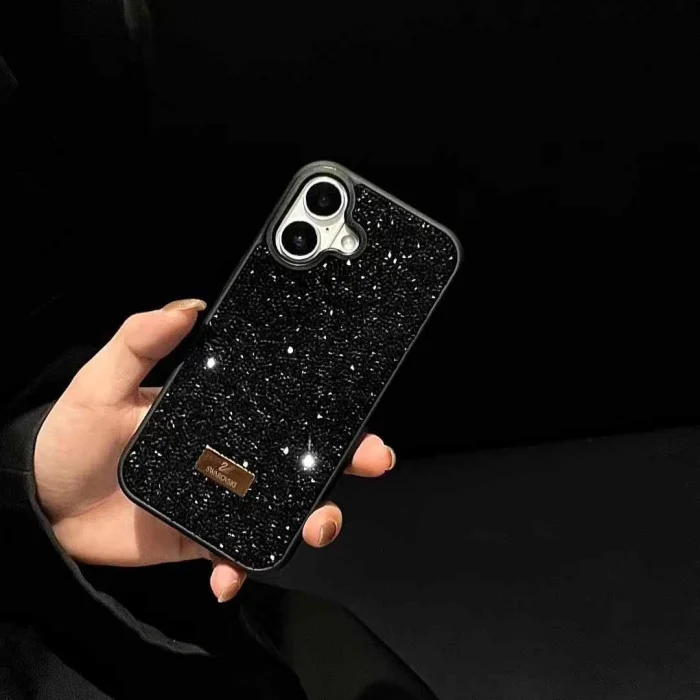 İphone 16 PLUS İle Uyumlu İnce Parlak Taşlı Premium Sw Telefon Kılıfı