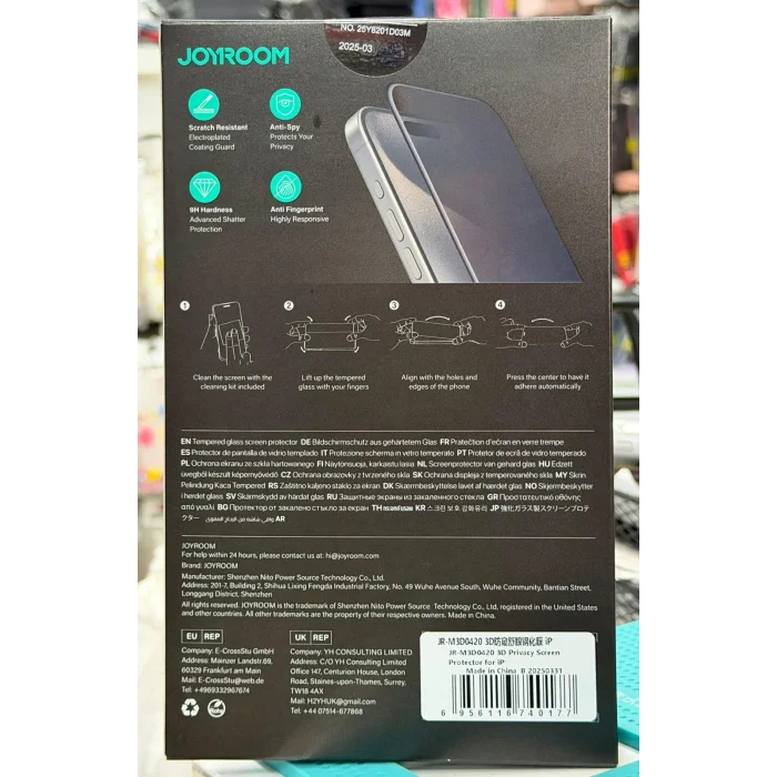 Joyroom İphone 16 Pro Max 3D Hayalet Gorilla Cam Ekran Koruyucu
