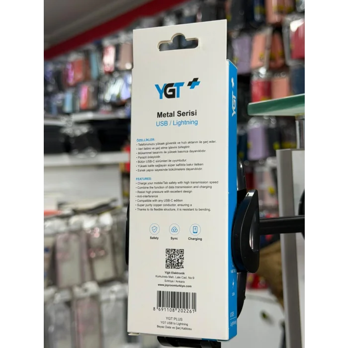 YGT+ Metal Kopmaz Usb - İphone Kablo