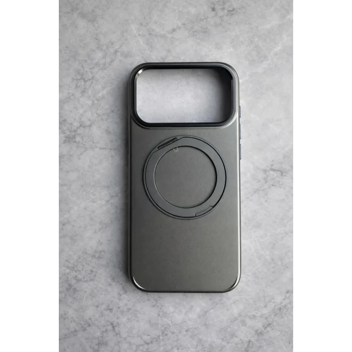 İphone 17 Pro Max ile Uyumlu Stant Olabilen Magsafe Özellikli Titan Telefon Kılıfı