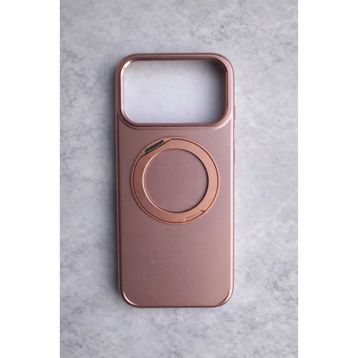 İphone 17 Pro ile Uyumlu Stant Olabilen Magsafe Özellikli Titan Telefon Kılıfı