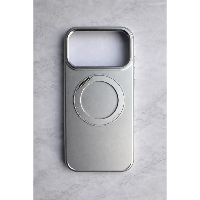 İphone 17 Pro ile Uyumlu Stant Olabilen Magsafe Özellikli Titan Telefon Kılıfı