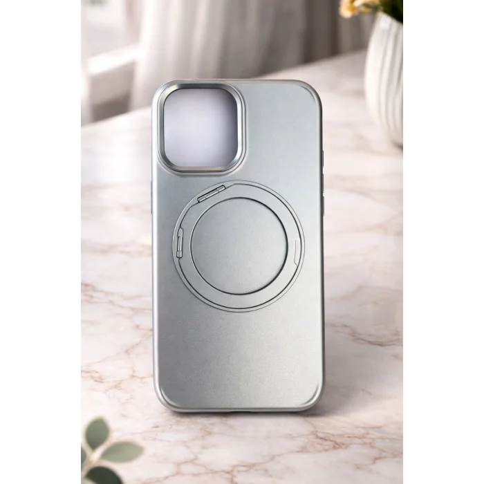 İphone 16 Pro ile Uyumlu Stant Olabilen Magsafe Özellikli Titan Telefon Kılıfı