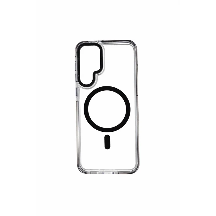 Samsung S24 ile Uyumlu Magsafe Özellikli Kenarları Renkli Şeffaf Solo Kılıf