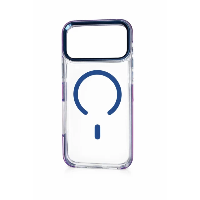 İphone 17 Pro Max  ile Uyumlu Magsafe Özellikli Kenarları Renkli Şeffaf Solo Kılıf