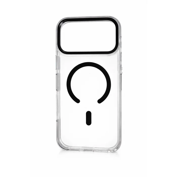 İphone 17 Pro ile Uyumlu Magsafe Özellikli Kenarları Renkli Şeffaf Solo Kılıf