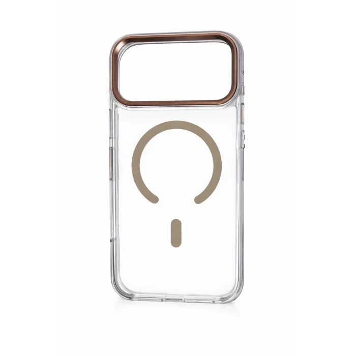 İphone 17 Pro ile Uyumlu Magsafe Özellikli Kenarları Renkli Şeffaf Solo Kılıf