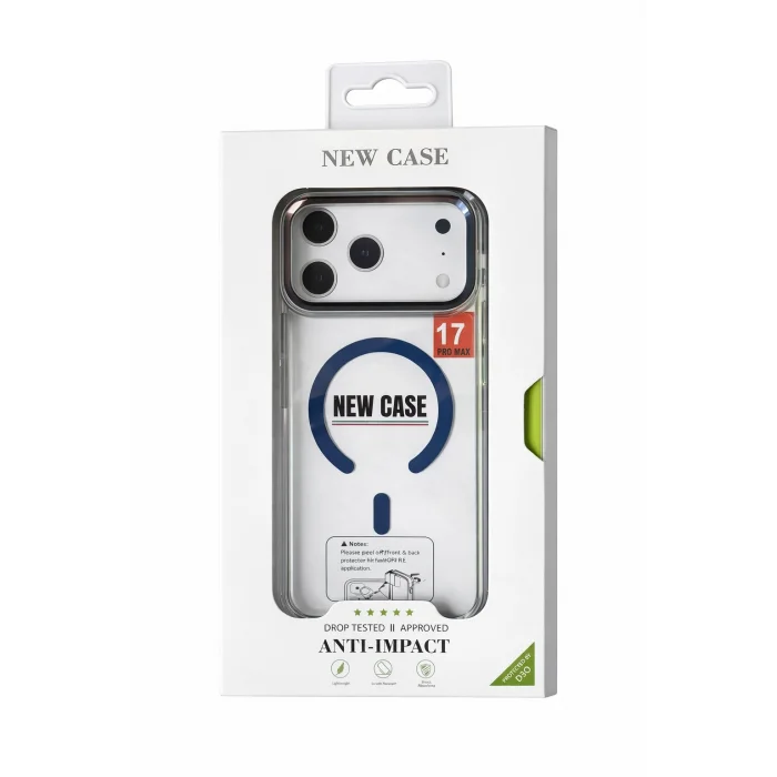 İphone 17 Pro ile Uyumlu Magsafe Özellikli Kenarları Renkli Şeffaf Solo Kılıf