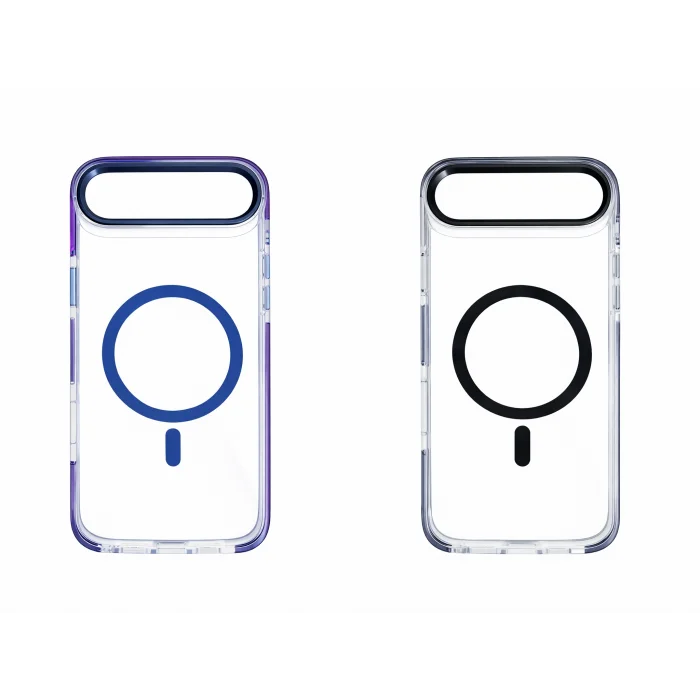 İphone 17 Air ile Uyumlu Magsafe Özellikli Kenarları Renkli Şeffaf Solo Kılıf