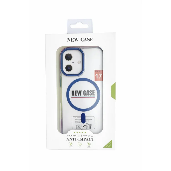 İphone 17 ile Uyumlu Magsafe Özellikli Kenarları Renkli Şeffaf Solo Kılıf