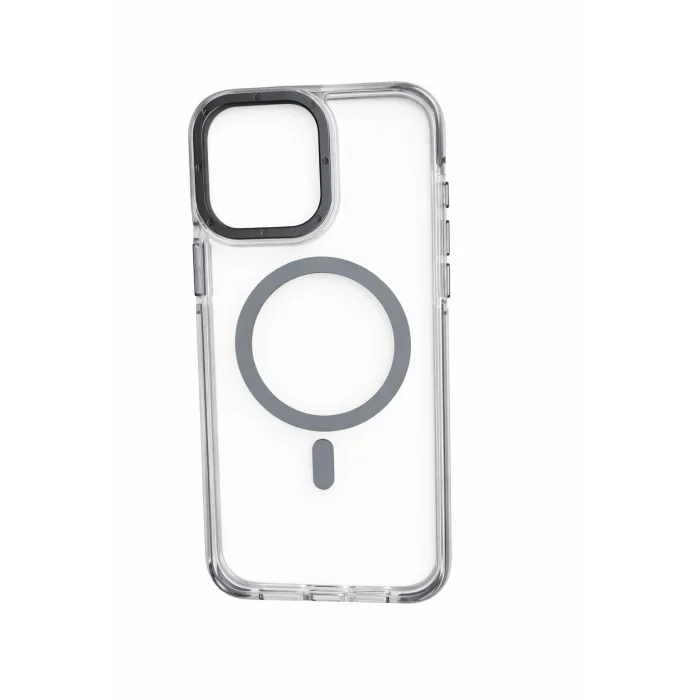 İphone 14 Pro Max ile Uyumlu Magsafe Özellikli Kenarları Renkli Şeffaf Solo Kılıf