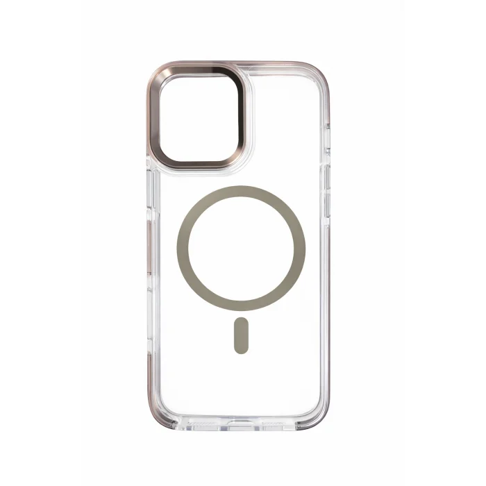 İphone 16 Pro Max ile Uyumlu Magsafe Özellikli Kenarları Renkli Şeffaf Solo Kılıf