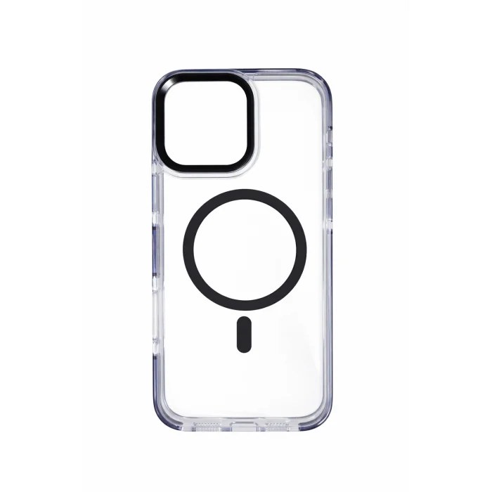 İphone 16 Pro ile Uyumlu Magsafe Özellikli Kenarları Renkli Şeffaf Solo Kılıf