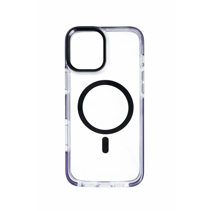 İphone 15 ile Uyumlu Magsafe Özellikli Kenarları Renkli Şeffaf Solo Kılıf