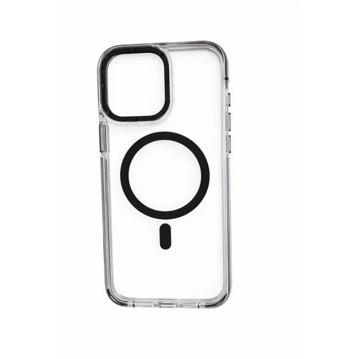 İphone 16 Plus ile Uyumlu Magsafe Özellikli Kenarları Renkli Şeffaf Solo Kılıf