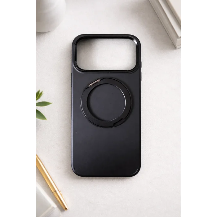 İphone 17 Pro Max ile Uyumlu Stant Olabilen Magsafe Özellikli Titan Telefon Kılıfı