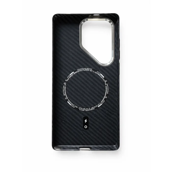 Samsung S25 Ultra ile Uyumlu Magsafe Özellikli Karışık Desenli Renkli Carbon Premium Kılıf