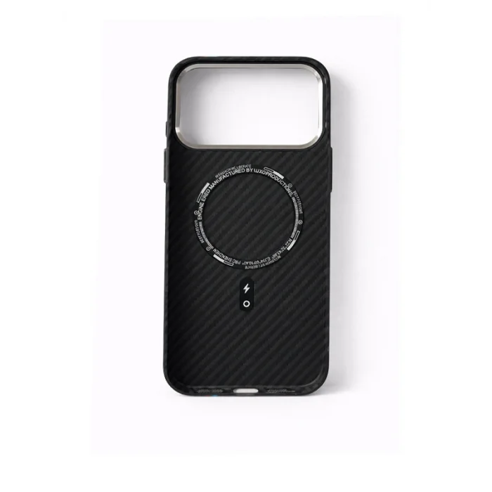 İphone 17 Pro Max ile Uyumlu Magsafe Özellikli Karışık Desenli Renkli Carbon Premium Kılıf