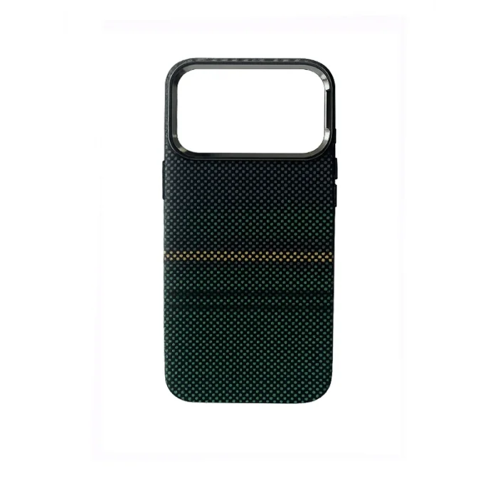 İphone 17 Pro ile Uyumlu Magsafe Özellikli Karışık Desenli Renkli Carbon Premium Kılıf